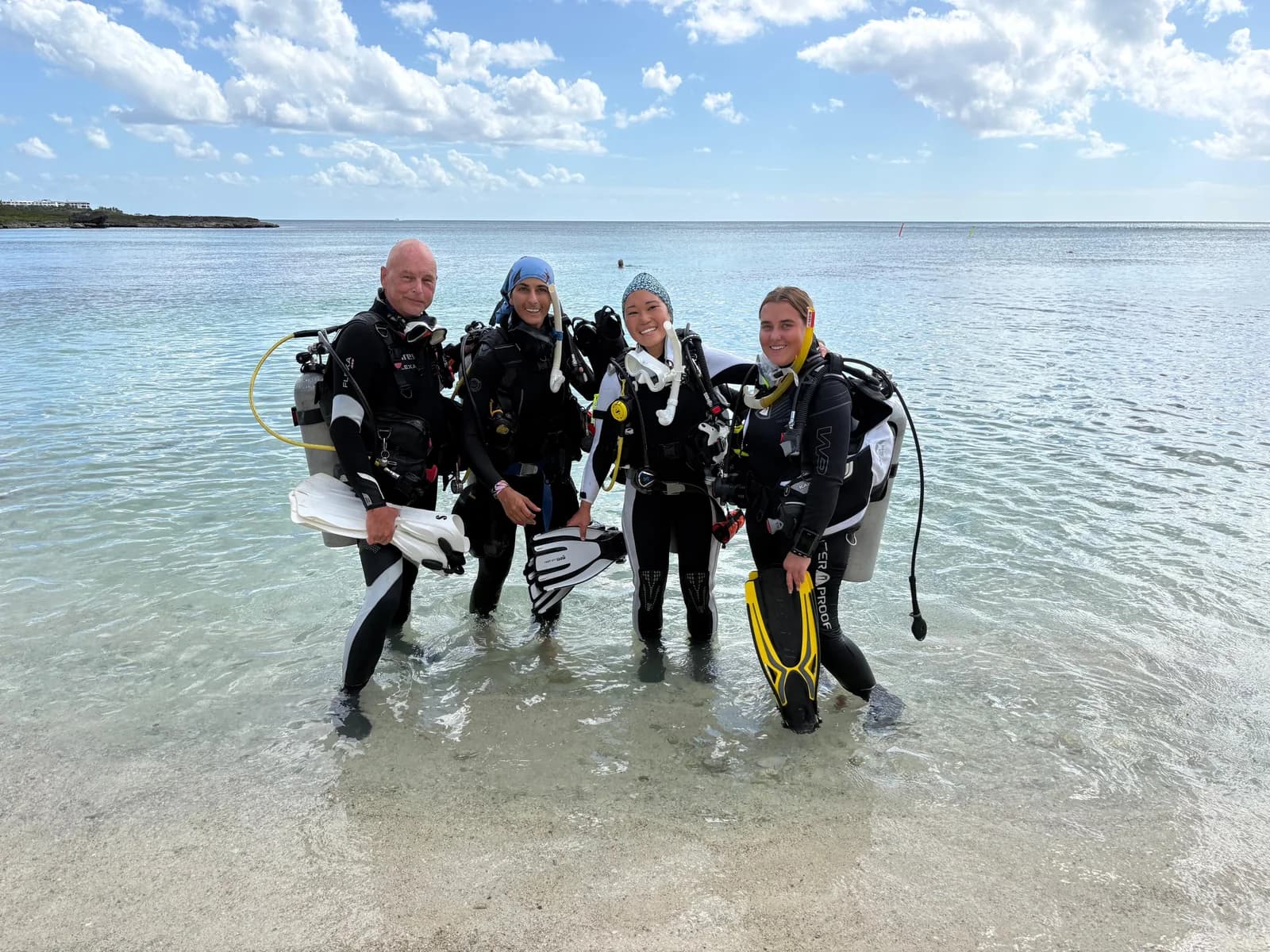 The group coming out after a training dive