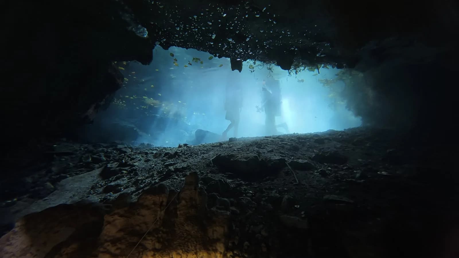 Daylight coming through the cave entrance