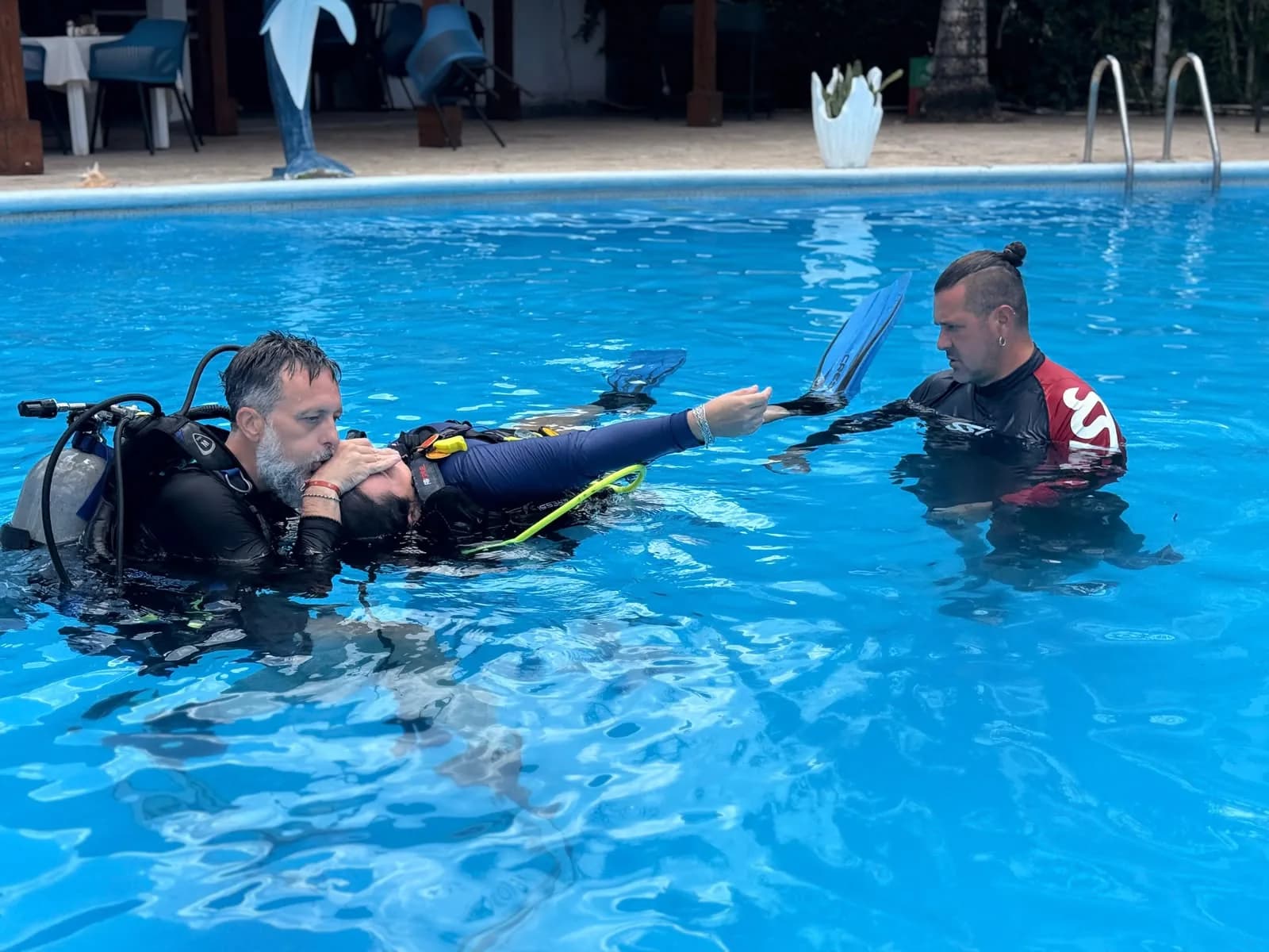 Instructor and student running the drill