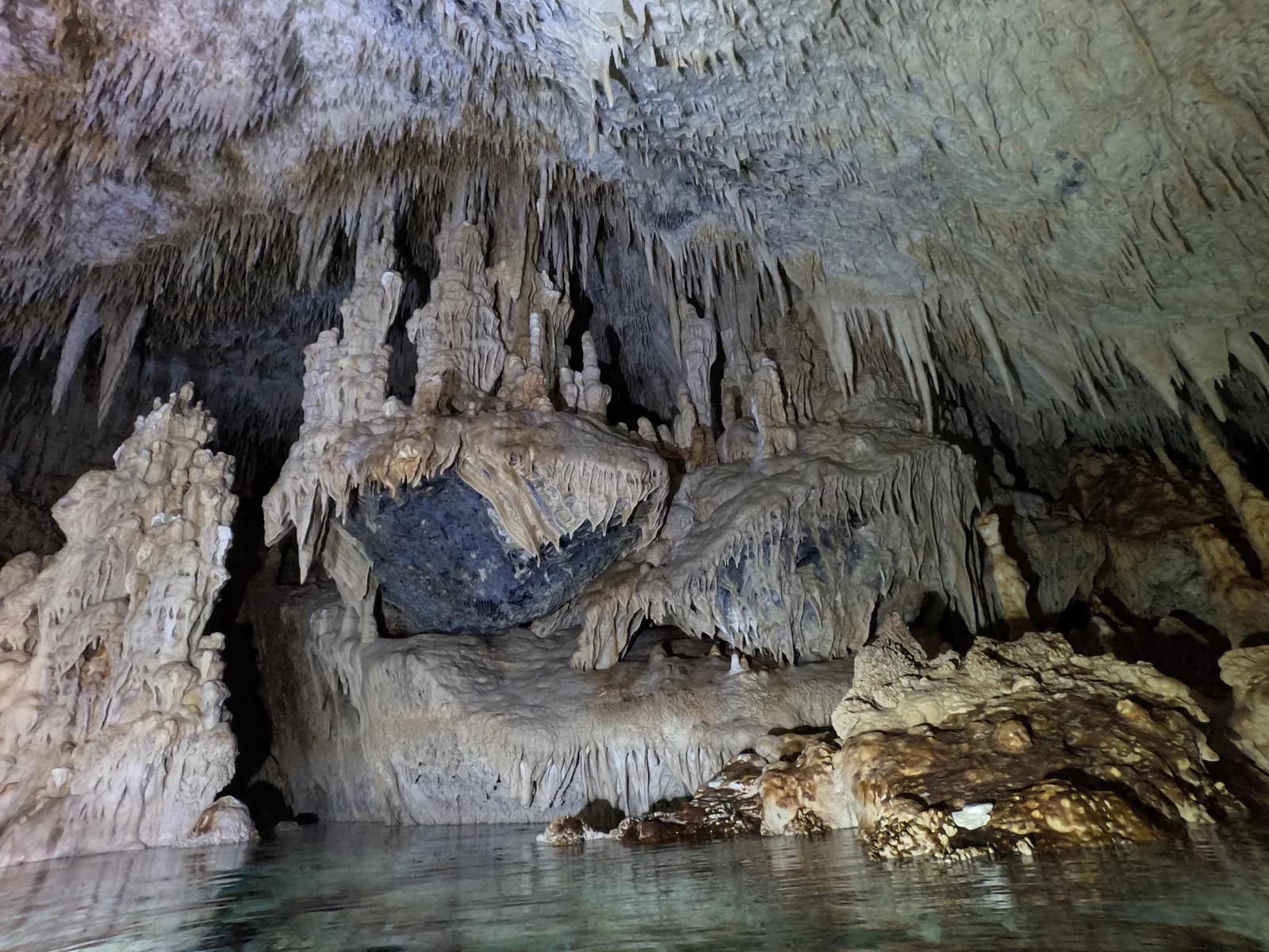 A dry chamber full of stalactites